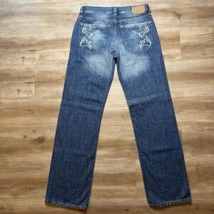 Vintage Diesel Kulter Jeans Men 32x34 Blue Relaxed Straight Embroidery Skate Y2K